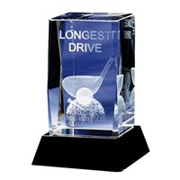 Crystal Longest Drive Golf Trophy