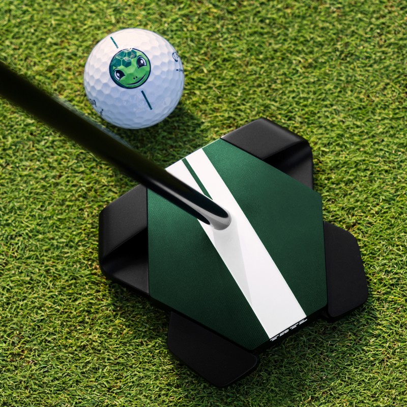 TRTL Max Square 2 Square on the green with a turtle-logo ball