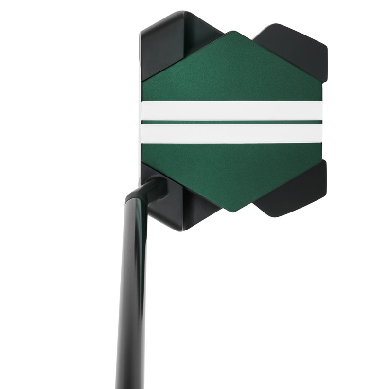 Odyssey TRTL S putter at address, slant neck