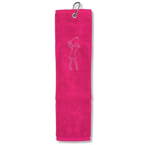 Ladies Crystal Lady Golfer Tri-Fold Towel