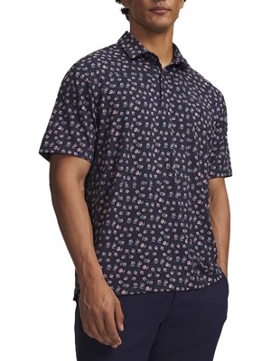 Under Armour Mens Playoff 3.0 Rose Mignonette Printed Polo Shirt