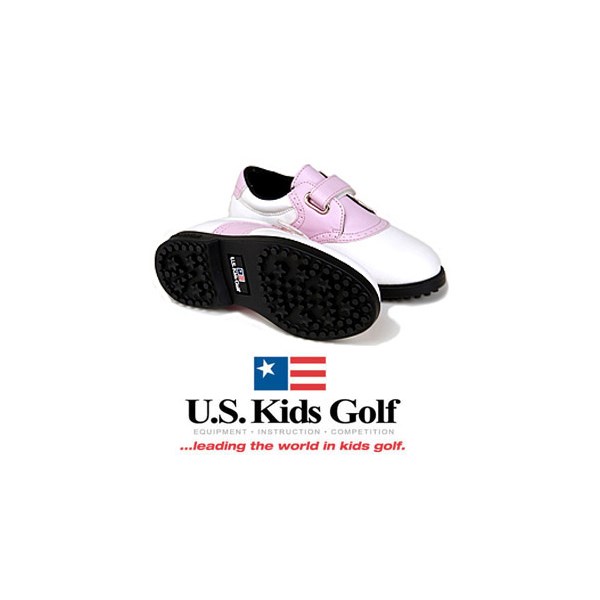 Girls Pink Spikless Velcro Golf Shoes 