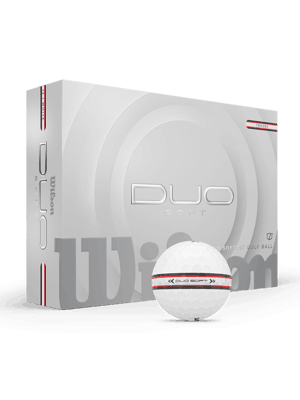 Wilson Duo Soft TRK360 White/Red Golf Balls (12 Balls)