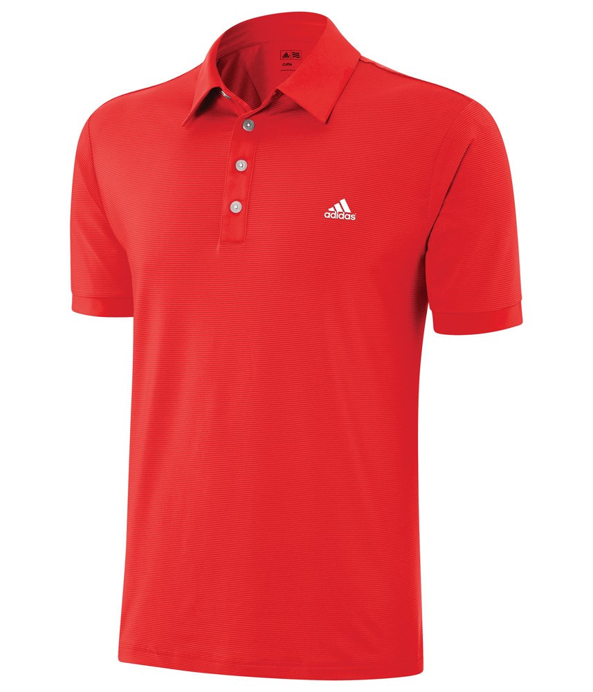 adidas Mens ClimaLite Microstripe Polo Shirt (Left Chest Logo) 2014