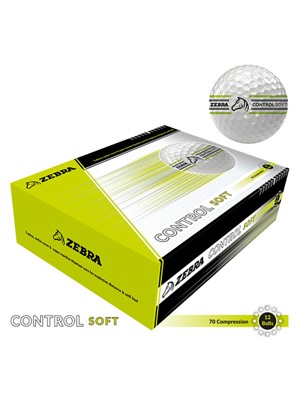 Zebra Control Soft 360 Alignment White Golf Balls 12 Balls