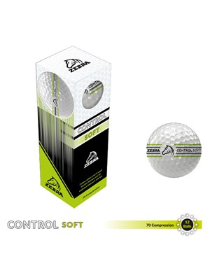 Zebra Control Soft 360 Alignment White Golf Balls 12 Balls