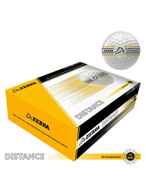 Zebra Distance 360 Alignment White Golf Balls 12 Balls