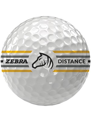 Zebra Distance 360 Alignment White Golf Balls 12 Balls