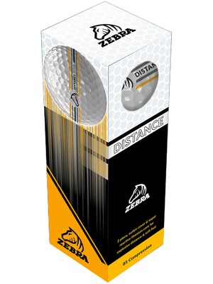 Zebra Distance 360 Alignment White Golf Balls 12 Balls