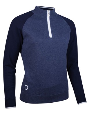 Sunderland Ladies Zonda Zip Neck Lightweight Lined Cotton Golf Sweater
