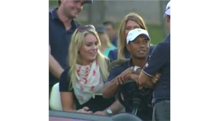 Tiger Woods takes a Break from Golf to Support Lindsey Vonn