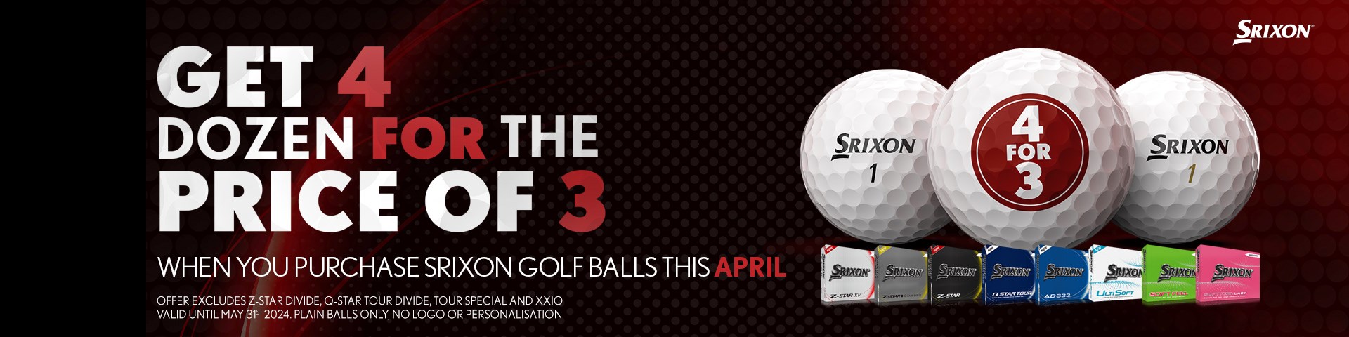 Banner Srixon-4-For-3-Golf-Balls