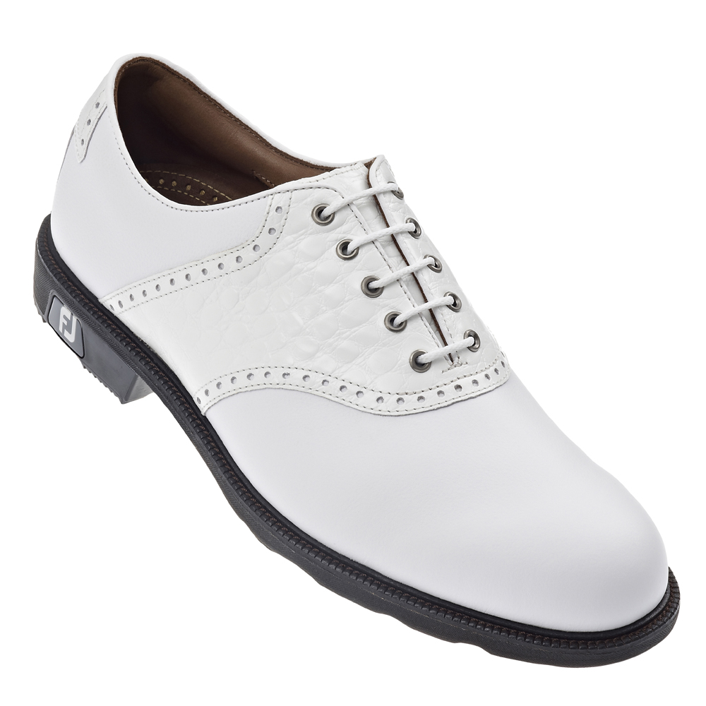 FootJoy Mens FJ Icon Golf Shoes (White/White Croc) 2014 - Golfonline