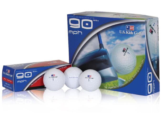 US Kids SS 90 MPH White Golf Balls (12 Balls) - Golfonline