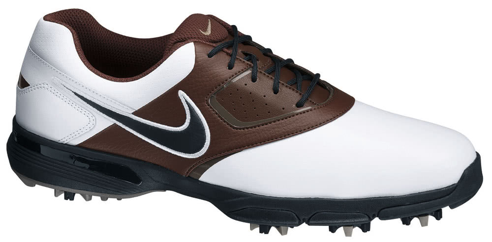 Nike Mens Heritage III Golf Shoes (White/Brown) - Golfonline